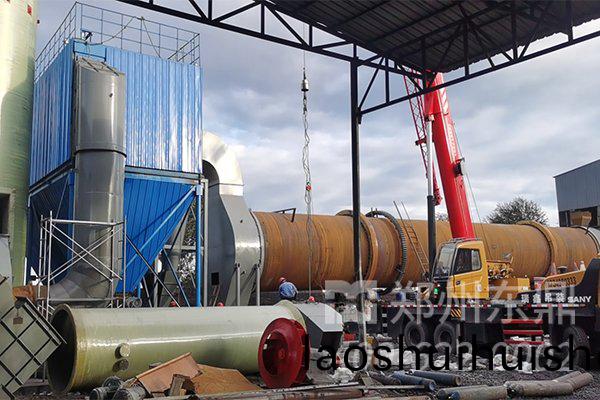 山(shan)西朔州煤泥烘榦(gan)機設備安裝現場